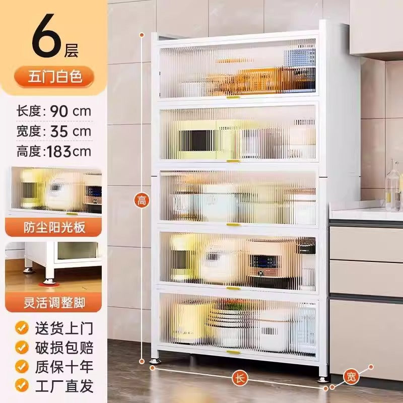 Kitchen floor-standing multi-layer storage rack storage cabinet multi-functional cabinet pot rack cupboard sandwich style sideboard