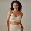 New arrival seamless knittingsexy back yoga clothes thin shoulder strap sports bra bubble wrap push-up fitness vest