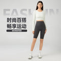 Women's yoga top with built-in bra pads, running & fitness cropped stretch top, new slim-fit long sleeve activewear - daw197