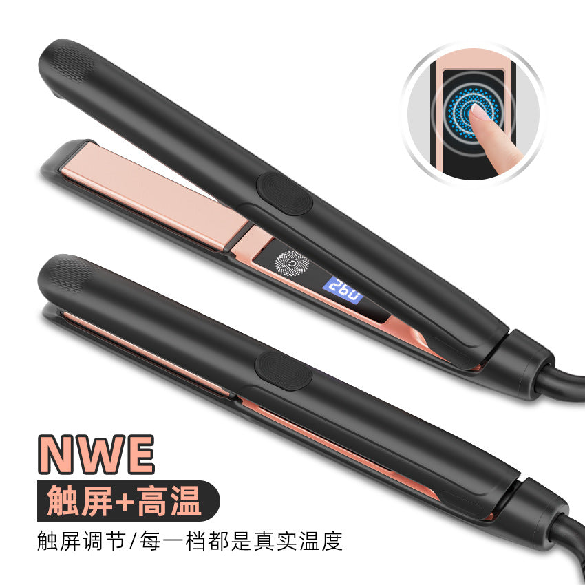 Cross-border touch screen hair straightener, negative ion splint to straighten hair, curling iron straightener