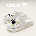 Panda/white crocs