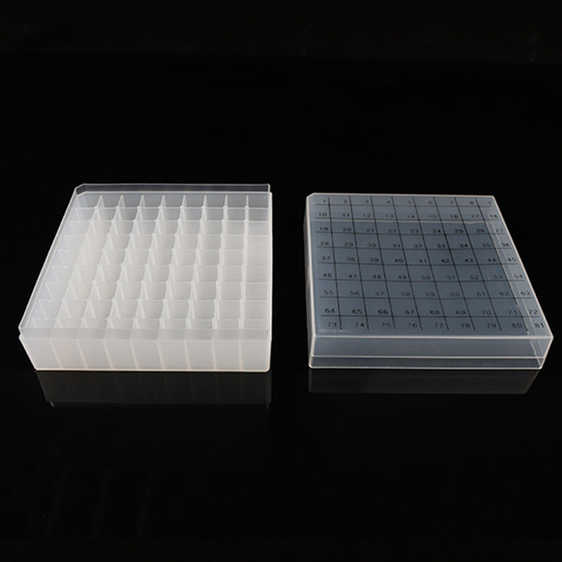 81 grid freezing tube box Plastic freezing box 1.8ml/2mlPP material with air outlet hole 81 grid freezing box
