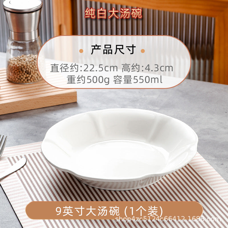 Wholesale gold-rimmed large soup bowl for home extra large pickled fish large basin bowl ceramic boiled fish bowl soup basin 2024 new arrival