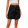 Fashion cross-border export women's clothing  new style washed elastic waist workwear flap pocket pants denim skirt skirt trendy