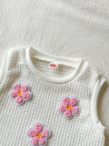 new cross-border girls' fashion set: solid color floral tank top + casual shorts two-piece outfit
