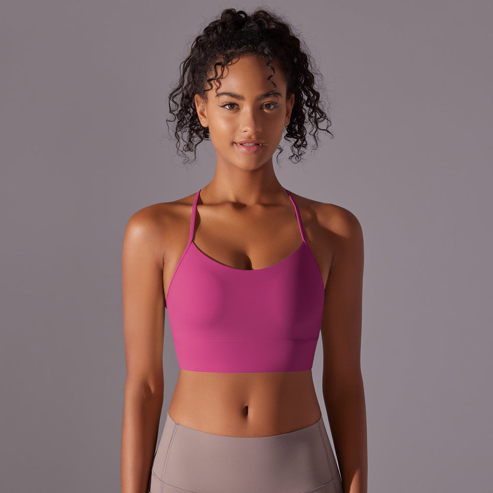 New arrivalsexy suspender back sports intimatesnudecomfortable fitness vest bubble wrap push-up yoga sports bra