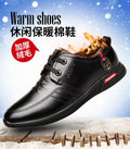 Men's spring/autumn new collection: fleece-lined business casual leather shoes, soft leather insole, soft sole cotton shoes, middle-aged dad shoes