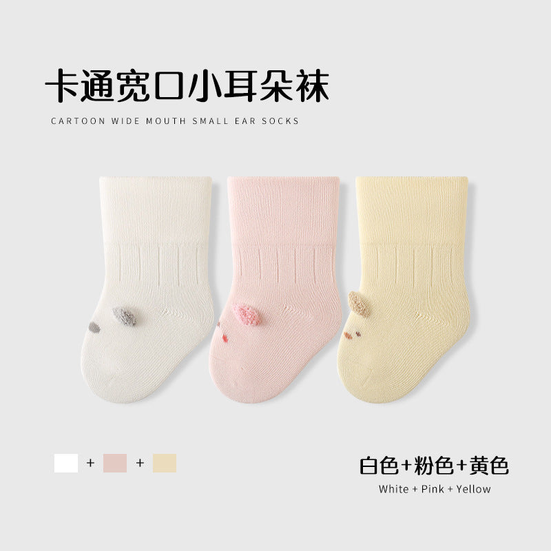 Baby elephant baby socks autumn combed cotton breathable kidsknee socks candy color class a antibacterial infant socks