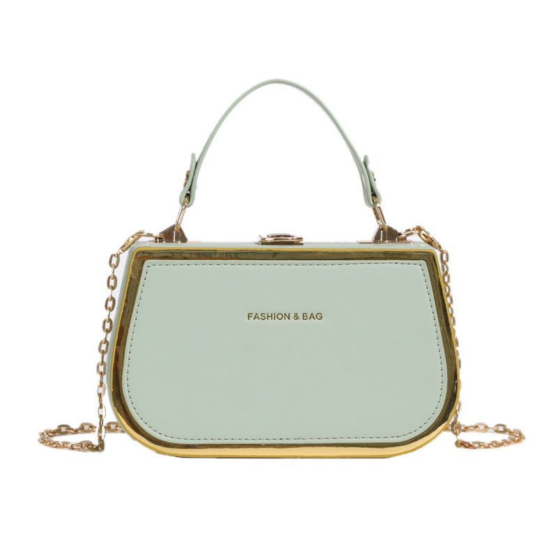 Chain box handbag - trendy, minimalist shoulder bag - candy color crossbody bag - chic & stylish commuter bag - fashionable