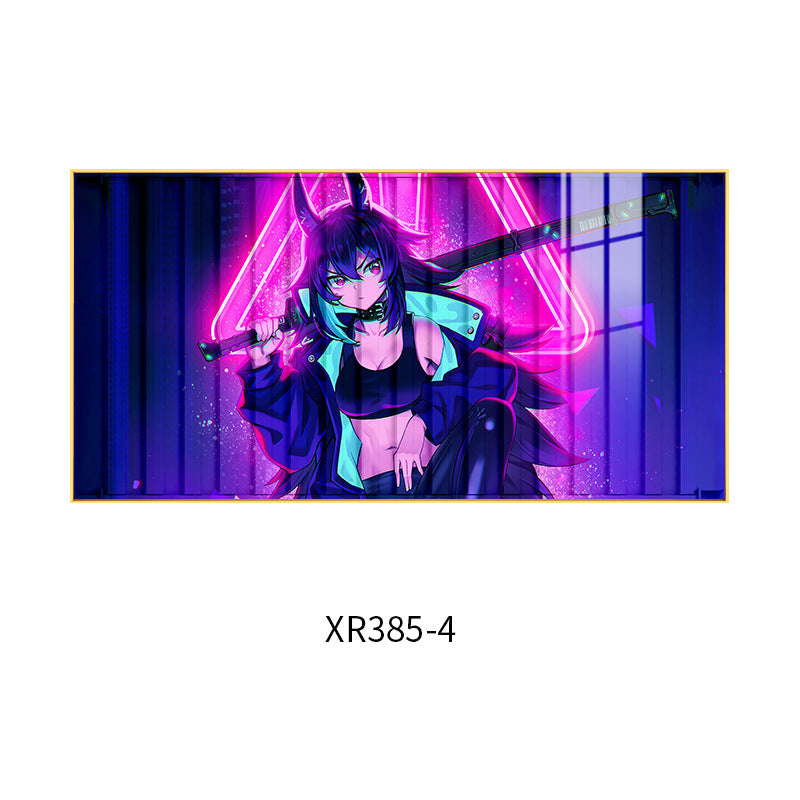 LED lighting luminous lighting painting cyberpunk Internet cafe hanging painting e-sports hotel room decoration background wall mural