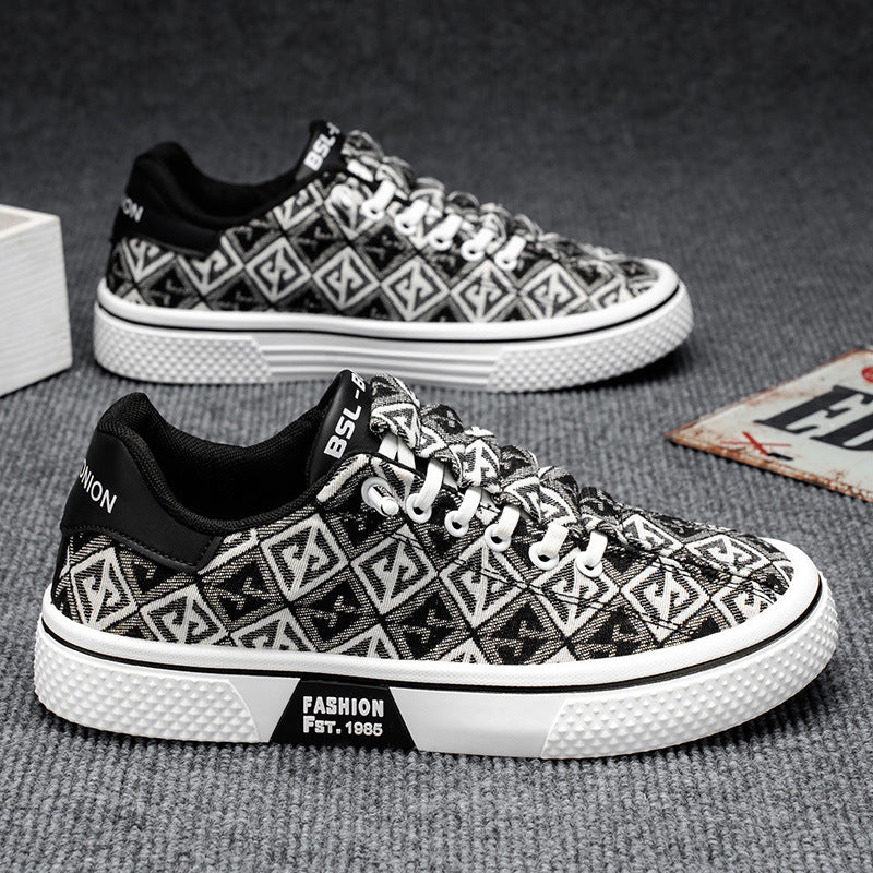 Old beijing cloth shoes for men 2025 winter new canvas shoes thin trendy shoes youth trendy easiest for match casual sneakers