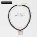 Black beaded necklace wholesale - european & american cross-border metal heart pendant geometric unique fashion trend heart necklace