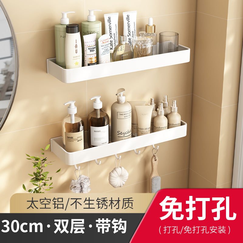 White toilet rack No punching Wall-mounted toilet Toilet washstand Wall bathroom storage rack