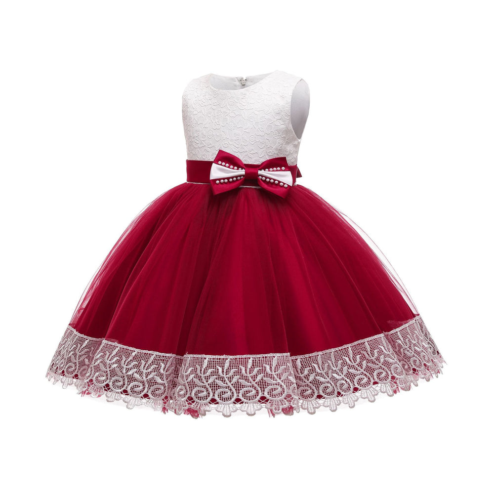 kids dress color matching style fluffy wedding dress princess dress girldress baby first birthday