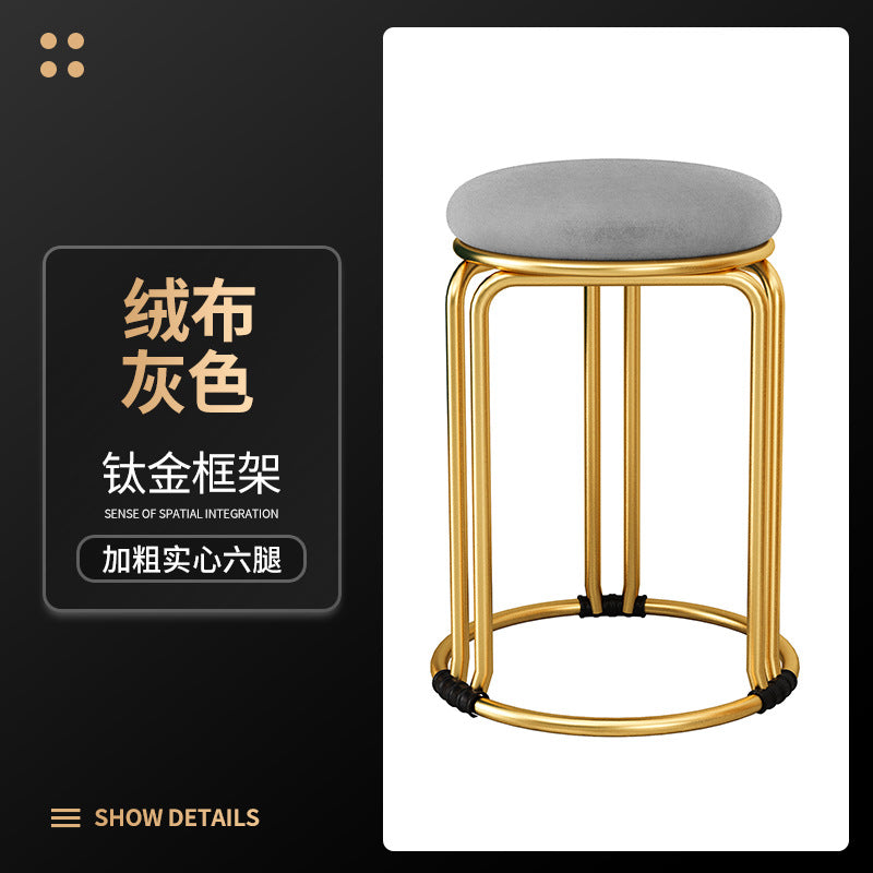Round stool for home modern casual dining table high stool plastic stackable chair accessible luxury dining chair spare small round stool