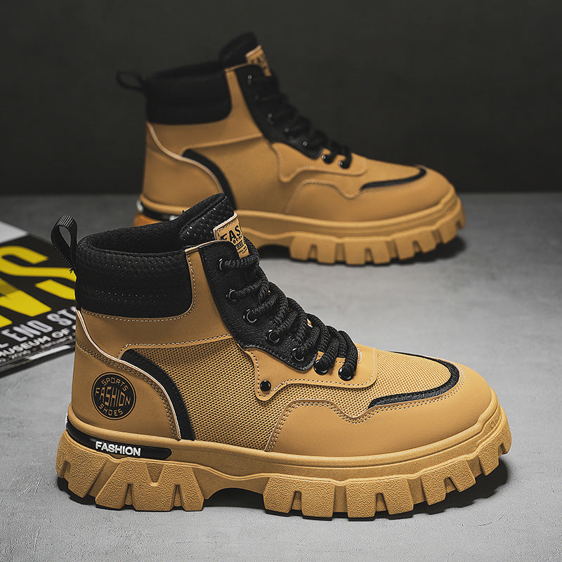 Men's shoes: new autumn 2025 men's martin boots - trendy, versatile work boots, slip-resistant, wear-resistant, thick-soled high-top boots