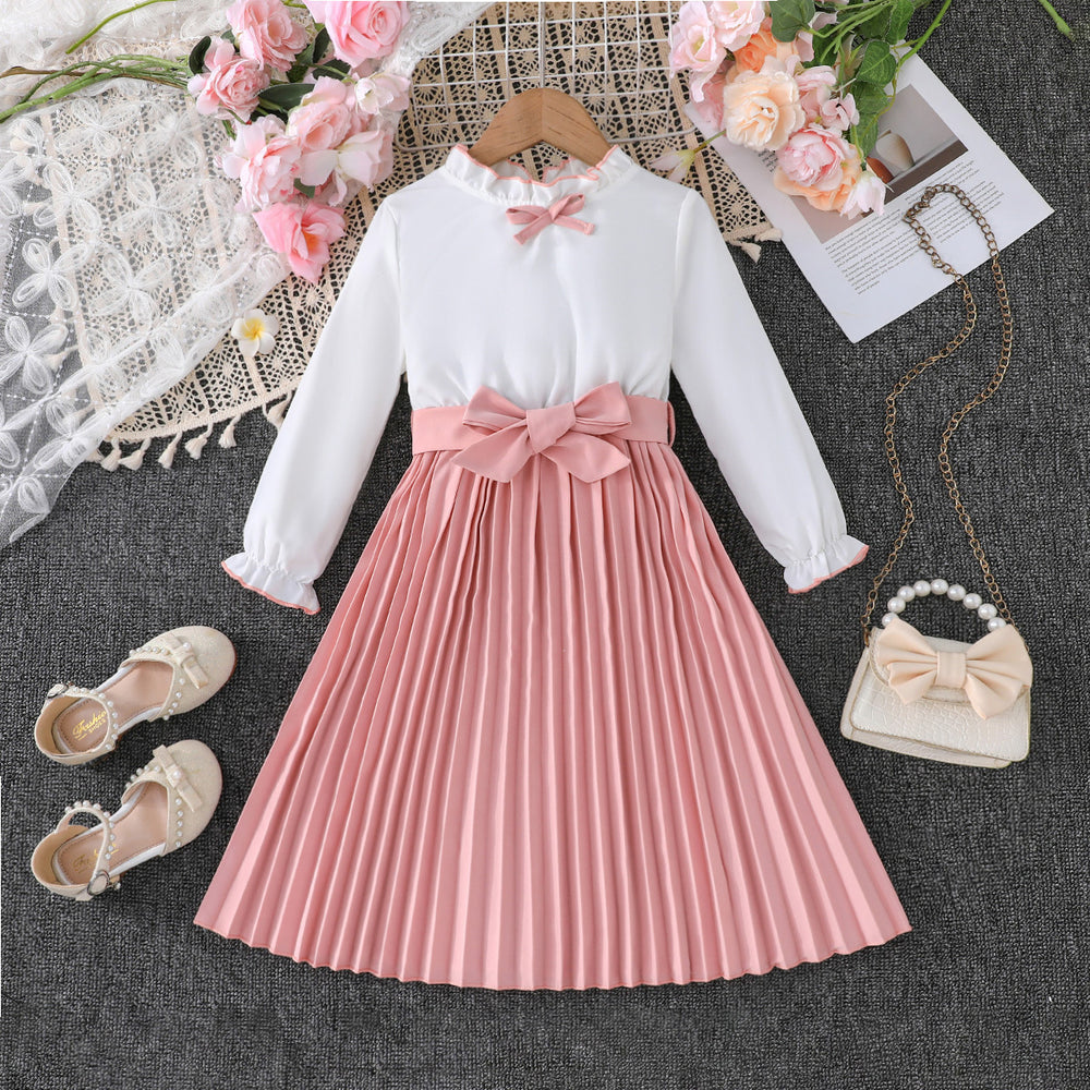 fall and winterlong sleeveshot selling cross-border in stockgirlwhitetops+patchwork 100% off dressfactory direct sales