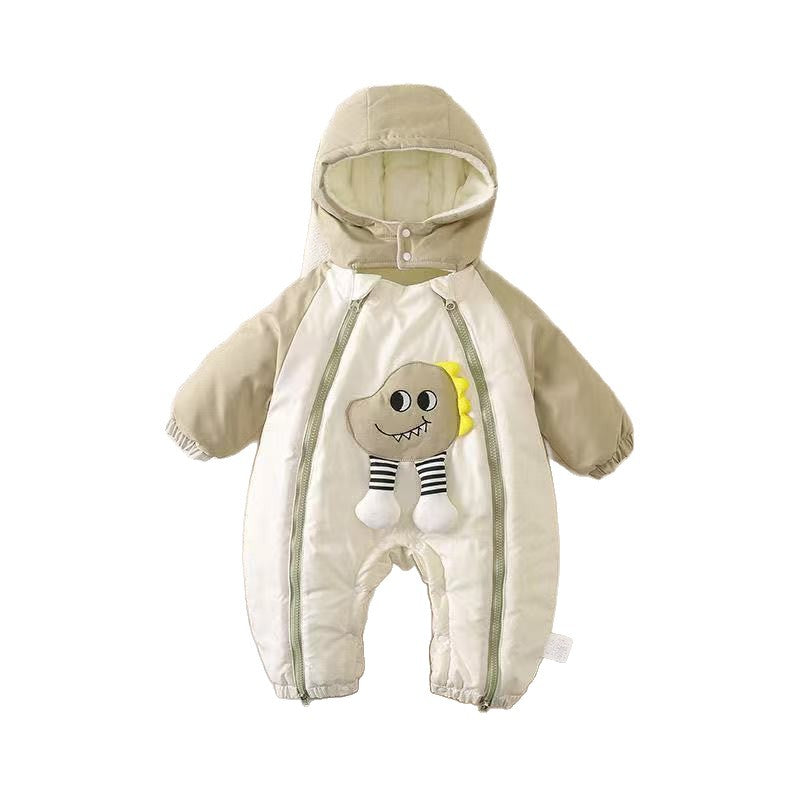 Baby outwear outwearthickened jumpsuit jumpsuit fleece-linedheattech crawling suit winter baby clothes jacket trendy
