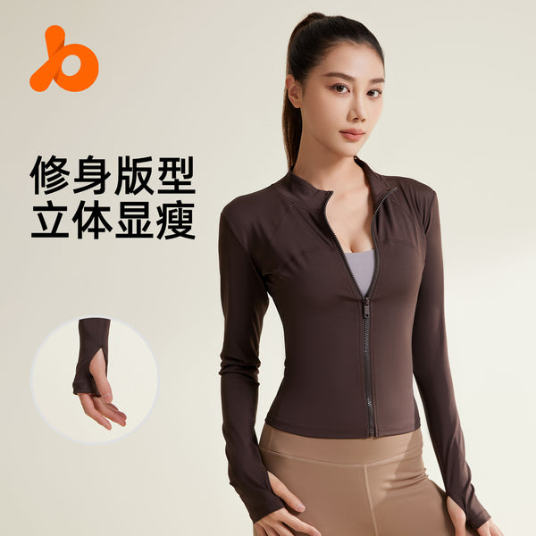 Juyatang Thread Yoga Jacket Breathable UV Protection Fitness Clothing Skinny Light Sunscreen Clothing