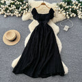French chic ruffle trim chiffon dress -  new arrival: ethereal, slimming maxi dress