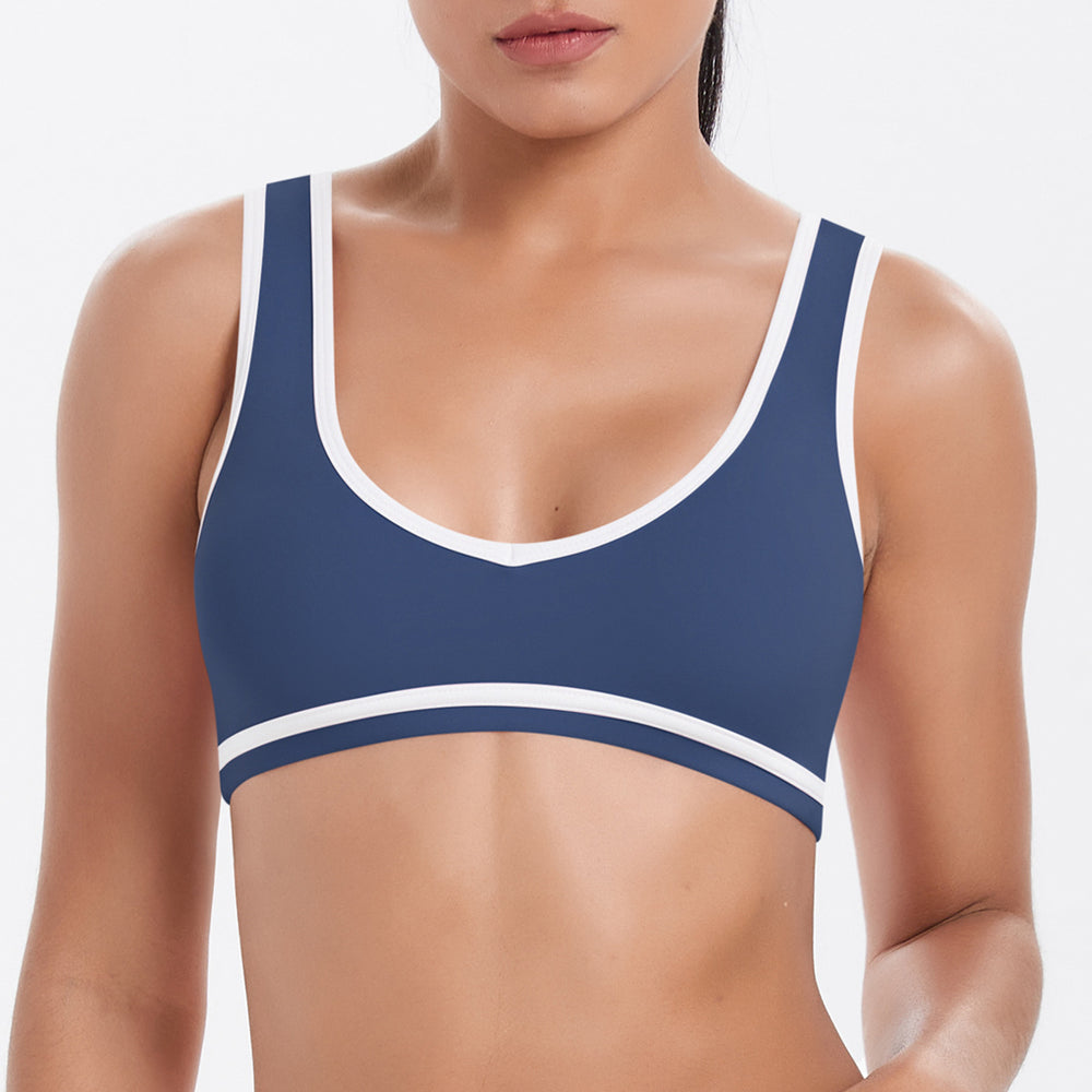 new color block criss-cross fitted brushed high-stretch yoga set - 5-piece running, fitness, and breathable training outfit