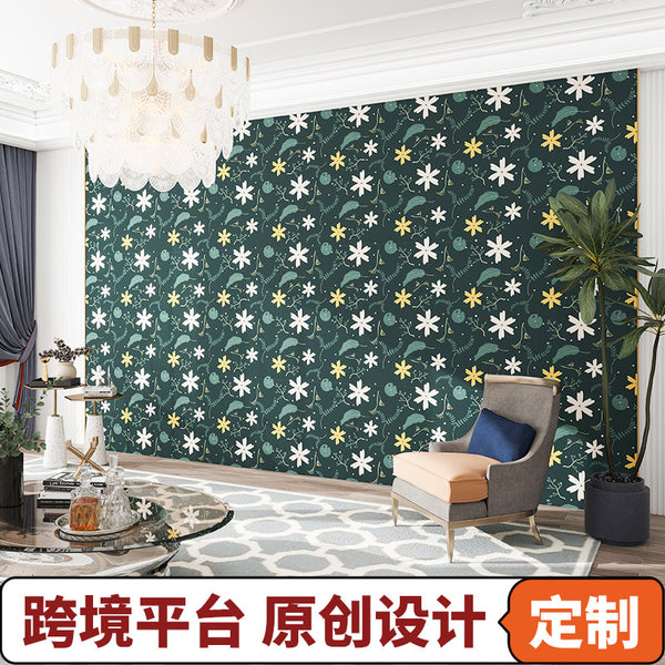 Wardrobe sticker high-end French retro pattern wallpaper cabinet interior waterproof and moisture-proof old furniture renovation film