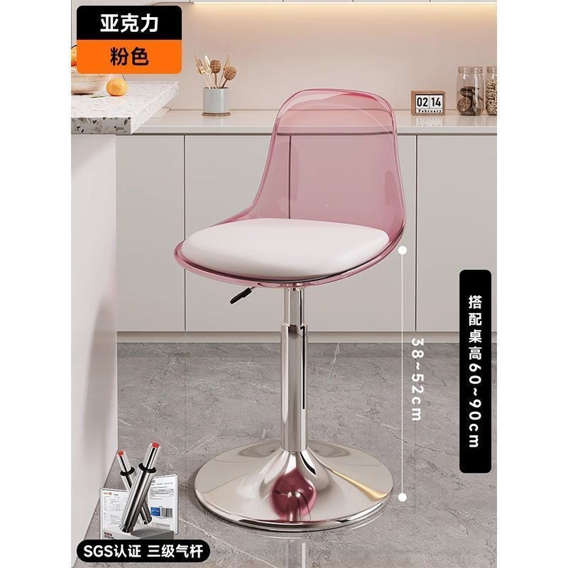 Accessible luxury scandinavian bar chair modern casual bar swivel chair for home adjustable chair front desk bar stool back chair
