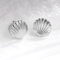Hot-selling new ocean shell texture earrings for women, niche design, high-end, minimalist, and trendy stud earrings