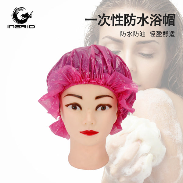 Ingrid hair salon special disposable waterproof shower cap bath plastic bath cap comfortable and durable dust protective cap