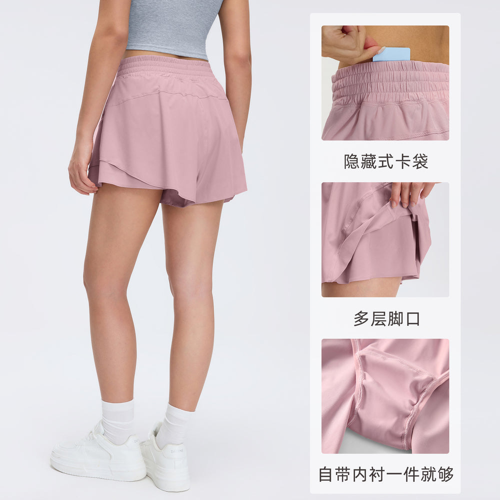 Summer quick-dry high-waisted workout shorts for women - lined, anti-exposure, lightweight, breathable yoga & fitness shorts d26011
