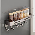 Kitchen magnetic refrigerator side shelf organizer - storage solution for condiments, cling film, and food storage bags