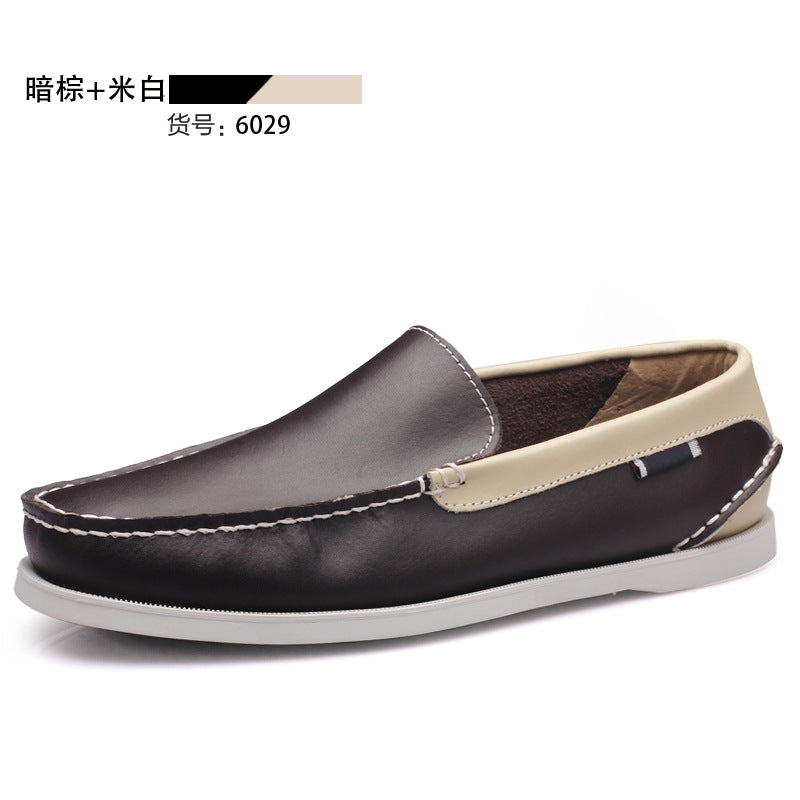 Export sailing shoes for men british style new arrival boat shoes genuine leather fashion cross-border breathable shoes thin bottom casual shoes plaid