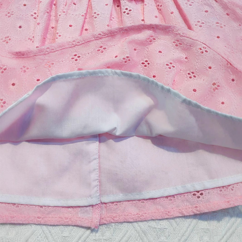 Original export overstock: girls' spring/summer sleeveless, stylish & sweet bowknot romper with built-in shorts - baby girl dress