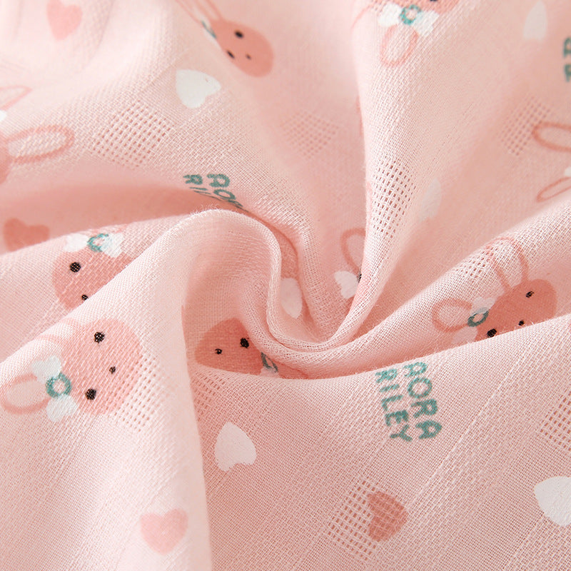 Girls' dress  summer new arrival kids princess dress shirt pink rabbit floral skirt for toddlers and young children