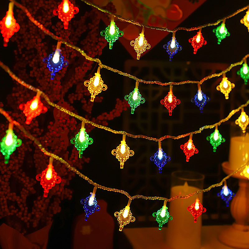 LED light string Chinese knot small lanterns flashing lights string lanterns Spring Festival New Year holiday arrangement Lantern Festival hanging lights