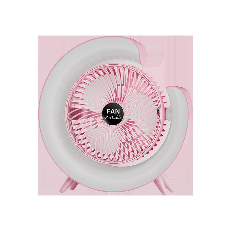 USB charging small fan marquee color small fan office desktop student dormitory portable desk lamp fan