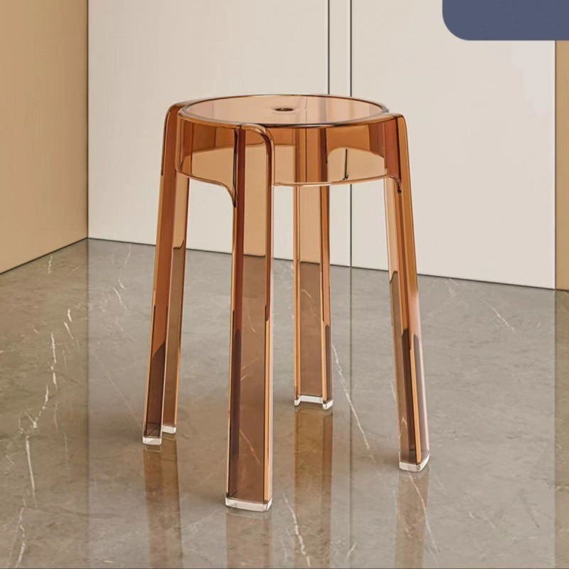 New arrival acrylic round stool popular chair plastic for homethickenedcasual modern office stacking dining chair stool