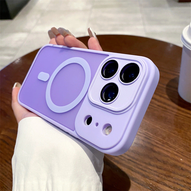 Yadun skin-feeling frosted magnetic suction suitable for apple 17pro mobile phone case iphone16/15 lens film anti-fall sheath