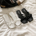 Bow-tie crossover thong sandals, new style dress sandals, versatile outerwear sandals, women's summer soft-soled cute flat sandals