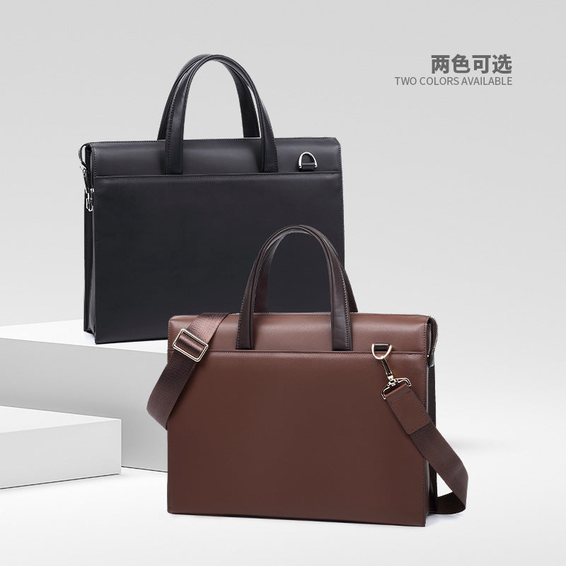 New handbag men's leather anti-theft combination lock men's computer briefcase multi-functional cowhide business men's bag