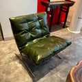 Barcelona chair - vintage style living room hotel sofa recliner - retro designer cigar chair - ohm single chair