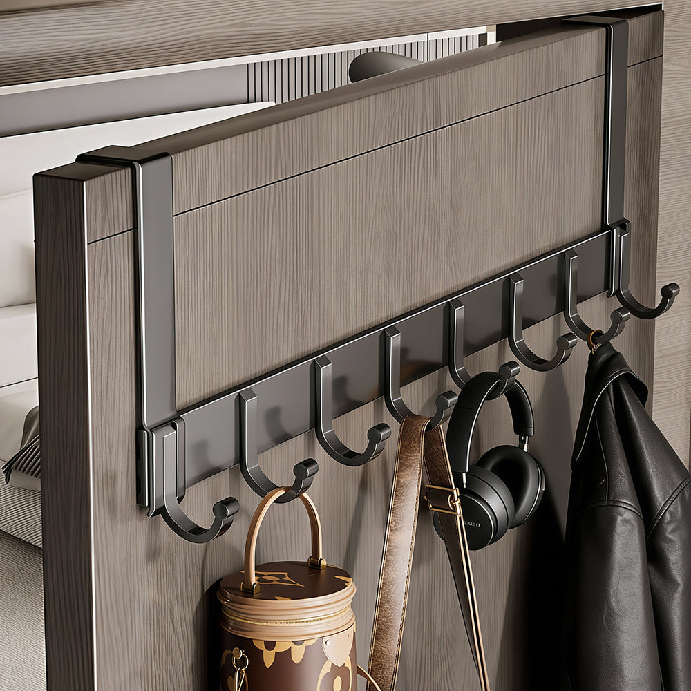 Adjustable over-the-door hanger - no drilling required - door hook for bedroom, wall-mounted storage rack, clothes hook