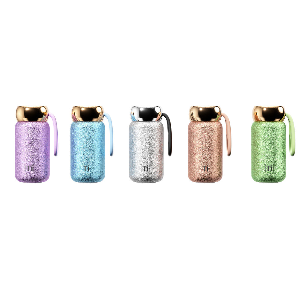 New smart temperature display insulated mug with titanium coated liner, vacuum insulated, outdoor portable mini pocket cup