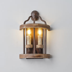 American retro industrial style double wall lamp - minimalist wall sconce for living room, dining room, b&b, clothing store - designer lighting fixture