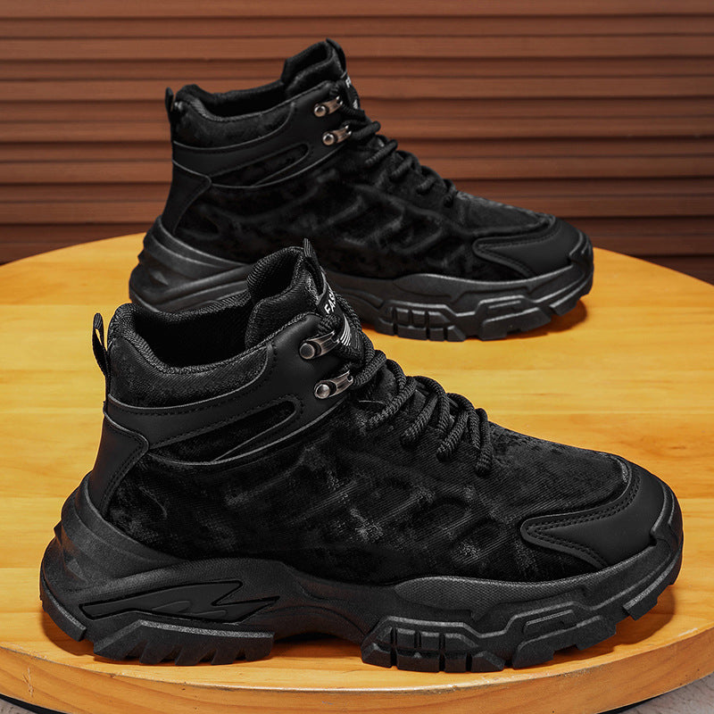 Workwear men's shoes winter non-sliphikingbootsmenthick soleheight increasingdad shoessportscasualhigh top trendy shoes