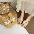 New platform heel 4cm fairy style floral flip-flops - women's summer outdoor anti-slip versatile beach sandals