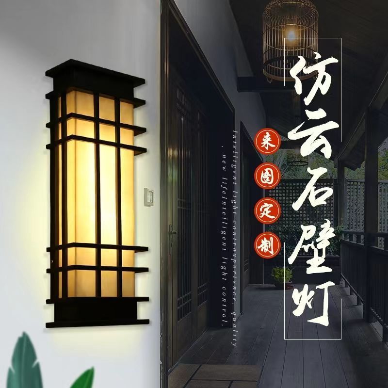 New outdoor wall lamp - waterproof, rustproof, marble finish, roman column style - perfect for courtyards, villas, entryways, and pillar lighting