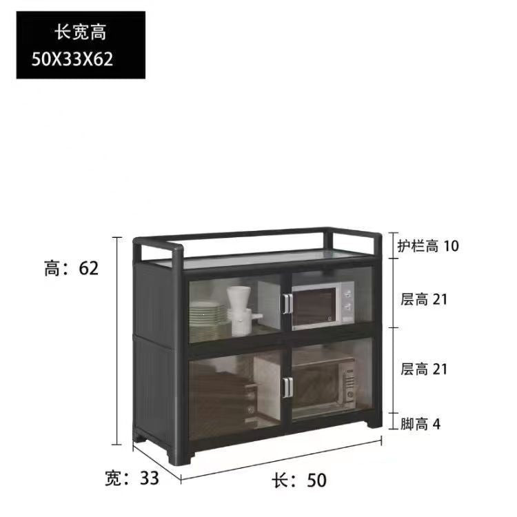 Cupboard, restaurant, kitchen cabinet, family multi-layer storage cabinet, sideboard, aluminum alloy storage rack, rental house stove