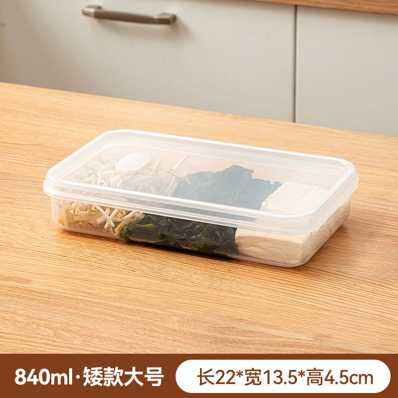 Kitchen, refrigerator, fresh-keeping storage box, sealed food preparation, transparent fresh-keeping box, food grade grid plastic freezer