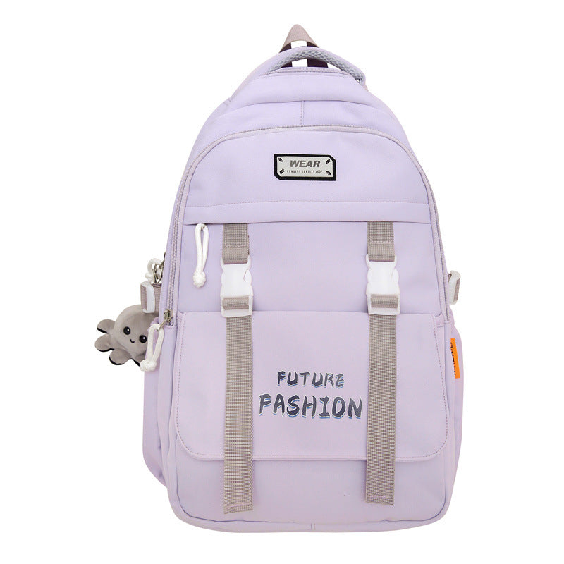 Boys and girls new middle school students simple middle school school bag large capacity ins backpack light college backpack